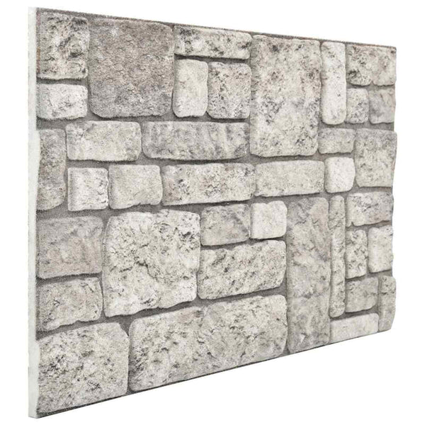 Seinäpaneelit 10 kpl 100 x 50 cm Harmaa EPS vaahtomuovi