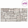 Seinäpaneelit 10 kpl 100 x 50 cm Harmaa EPS vaahtomuovi