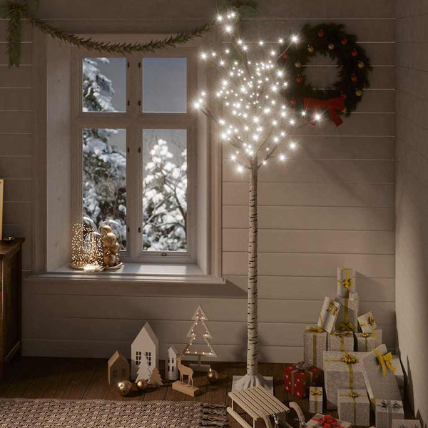 Joulukuusi 200 LED 1,8 m kylmä valkoinen paju ulos/sisälle