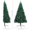 Tekojoulukuusi puolikas palloilla esivalaistu vihr. 120 cm PVC