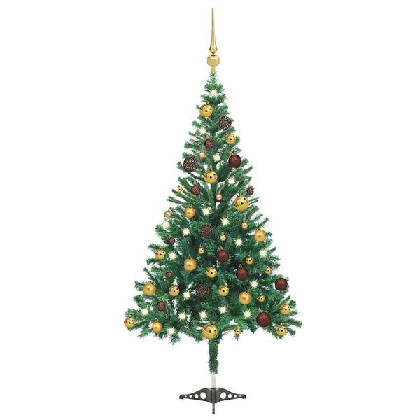 Tekojoulukuusi palloilla esivalaistu 120 cm 230 oksaa