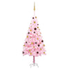 Tekojoulukuusi palloilla esivalaistu pinkki 150 cm PVC