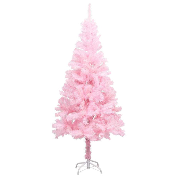 Tekojoulukuusi palloilla esivalaistu pinkki 150 cm PVC