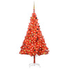 Tekojoulukuusi palloilla esivalaistu punainen 210 cm PVC
