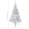 Tekojoulukuusi palloilla esivalaistu hopea 180 cm PET