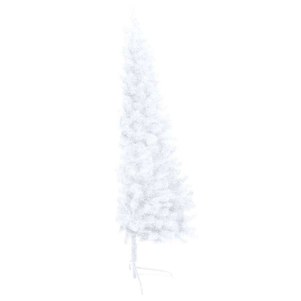 Tekojoulukuusi puolikas palloilla esivalaistu valk. 120 cm PVC