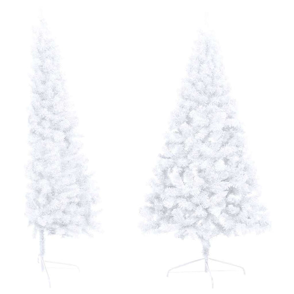 Tekojoulukuusi puolikas palloilla esivalaistu valk. 120 cm PVC