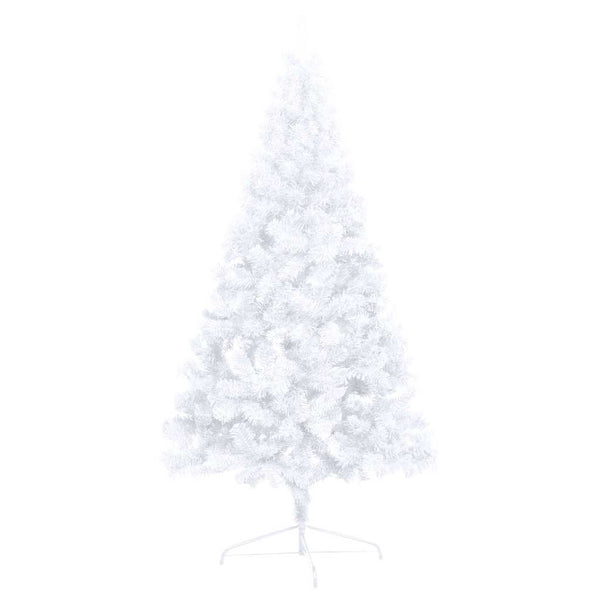 Tekojoulukuusi puolikas palloilla esivalaistu valk. 120 cm PVC