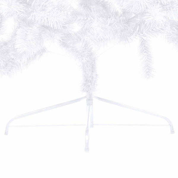 Tekojoulukuusi puolikas palloilla esivalaistu valk. 120 cm PVC