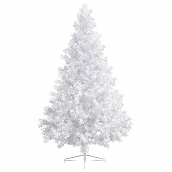 Tekojoulukuusi puolikas palloilla esivalaistu valk. 180 cm PVC