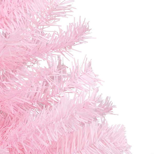 Tekojoulukuusi palloilla esivalaistu pinkki 150 cm PVC