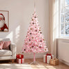Tekojoulukuusi palloilla esivalaistu pinkki 210 cm PVC