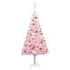 Tekojoulukuusi palloilla esivalaistu pinkki 210 cm PVC