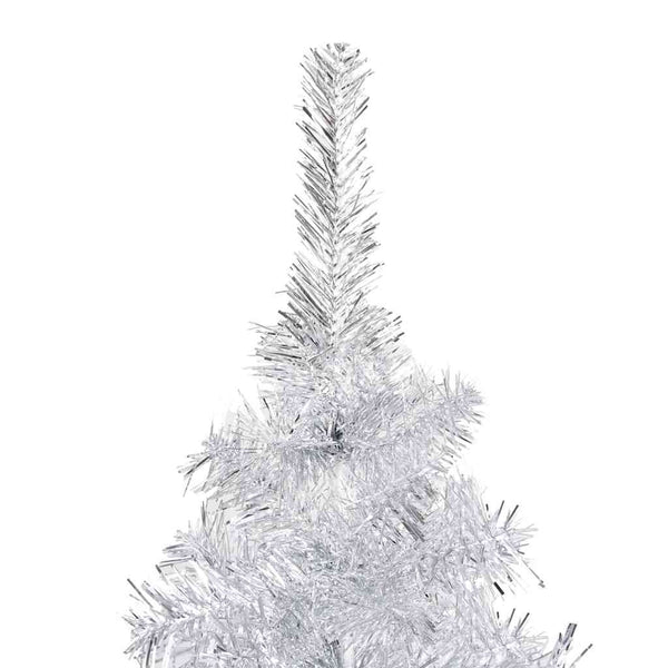 Tekojoulukuusi palloilla esivalaistu hopea 180 cm PET