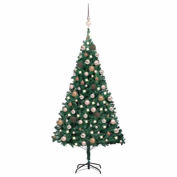 Tekojoulukuusi palloilla esivalaistu vihreä 180 cm PVC