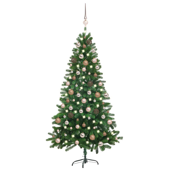 Tekojoulukuusi palloilla esivalaistu vihreä 150 cm