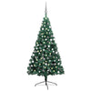 Tekojoulukuusi puolikas palloilla esivalaistu vihr. 210 cm PVC