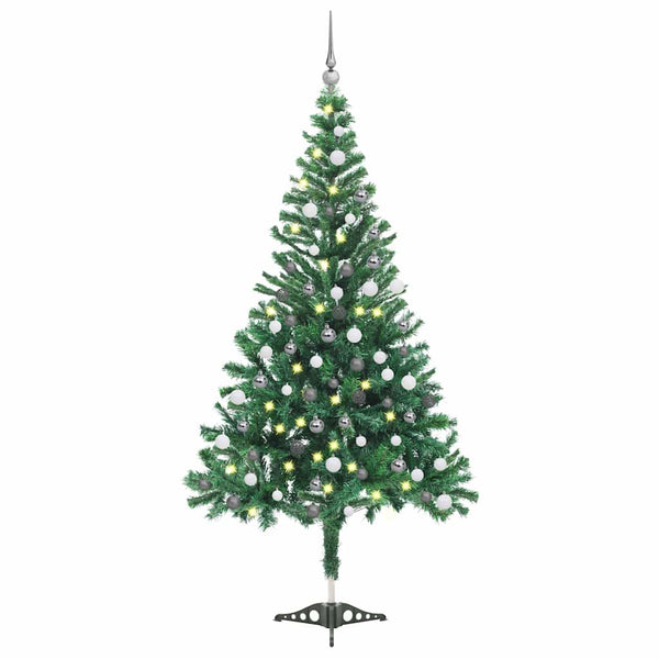 Tekojoulukuusi palloilla esivalaistu 120 cm 230 oksaa