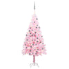 Tekojoulukuusi palloilla esivalaistu pinkki 120 cm PVC