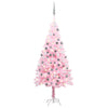 Tekojoulukuusi palloilla esivalaistu pinkki 150 cm PVC