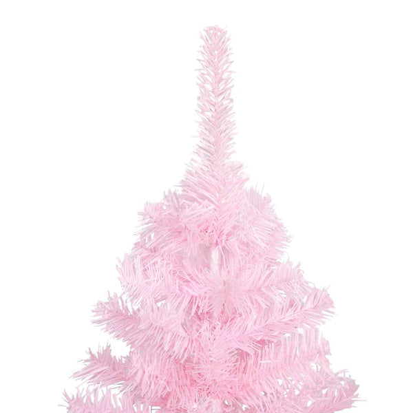 Tekojoulukuusi palloilla esivalaistu pinkki 180 cm PVC