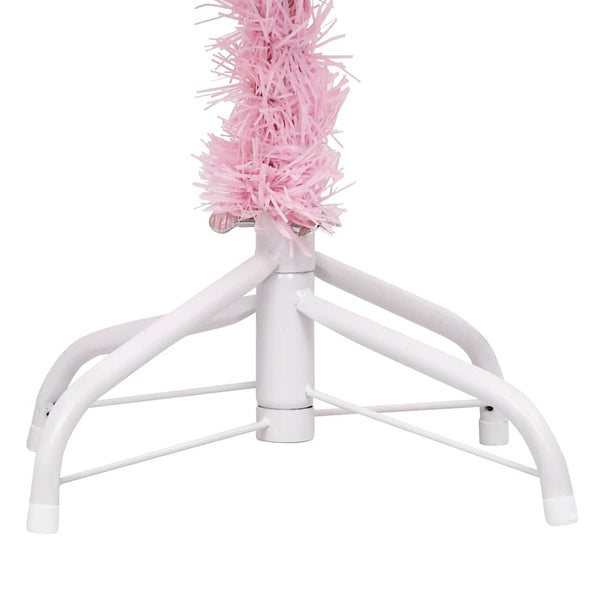Tekojoulukuusi palloilla esivalaistu pinkki 180 cm PVC