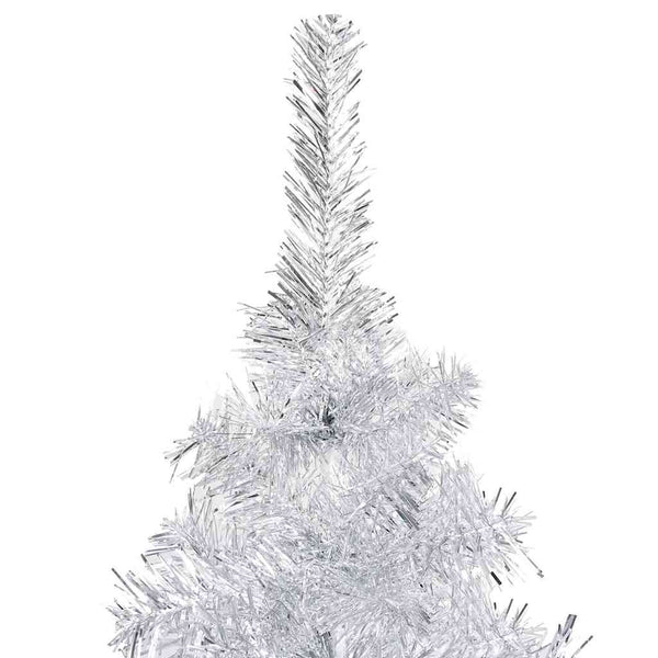 Tekojoulukuusi palloilla esivalaistu hopea 120 cm PET