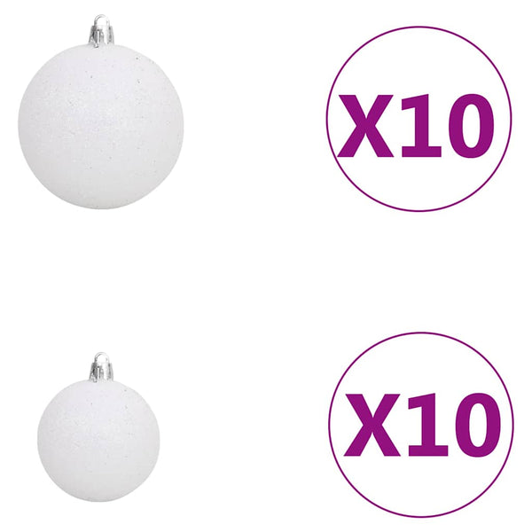 Tekojoulukuusi palloilla esivalaistu vihreä 210 cm PVC