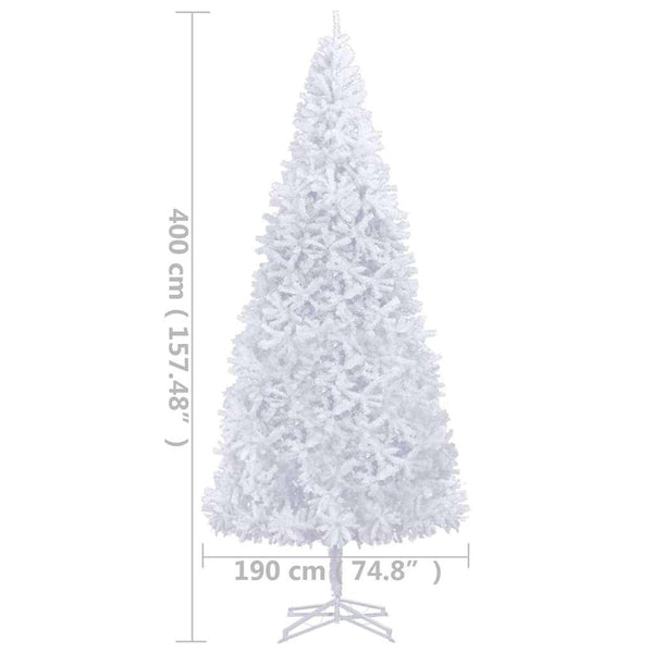 Tekojoulukuusi esivalaistu valkoinen 400 cm