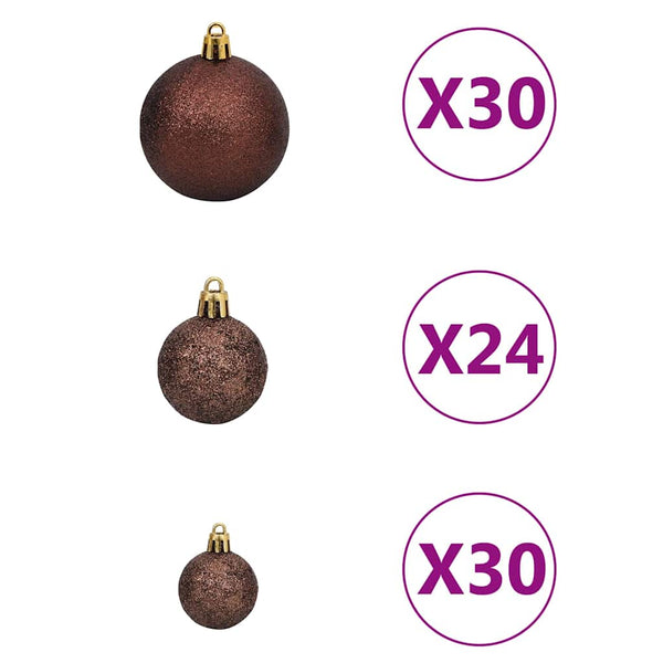 Tekojoulukuusi palloilla esivalaistu vihreä 500 cm