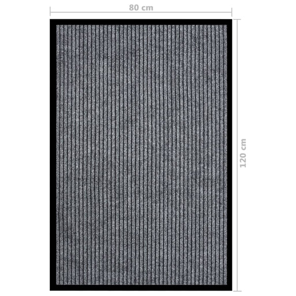 Harmaa ovimatto Tenonia 80x120cm (raidallinen)