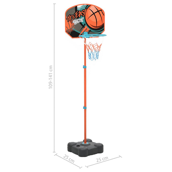 Siirrettävä ja säädettävä koripallosarja 109-141 cm