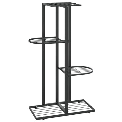 4-kerroksinen kukkateline 43x22x76 cm musta metalli
