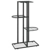 Musta 4-kerroksinen kukkateline Minadora 43x22x76cm (metalli)