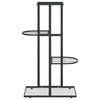 Musta 4-kerroksinen kukkateline Minadora 43x22x76cm (metalli)
