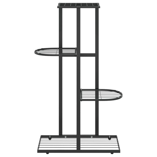 Musta 4-kerroksinen kukkateline Minadora 43x22x76cm (metalli)