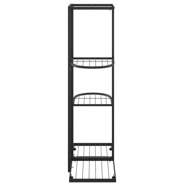 Musta 4-kerroksinen kukkateline Minadora 43x22x76cm (metalli)