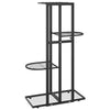 Musta 4-kerroksinen kukkateline Minadora 43x22x76cm (metalli)