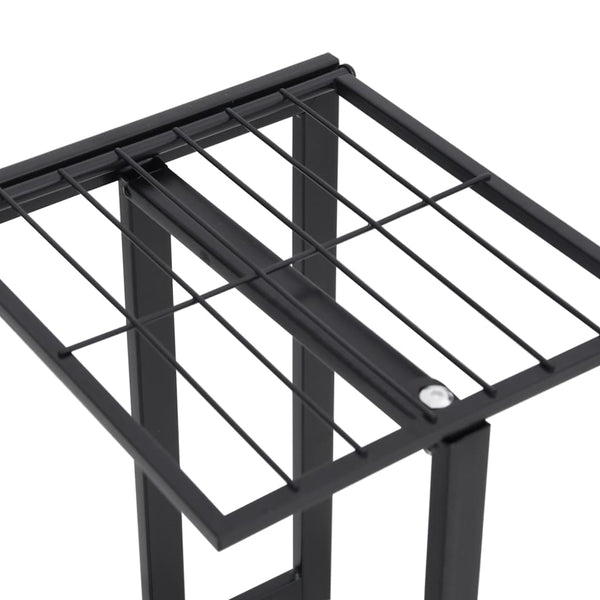 Musta 4-kerroksinen kukkateline Minadora 43x22x76cm (metalli)