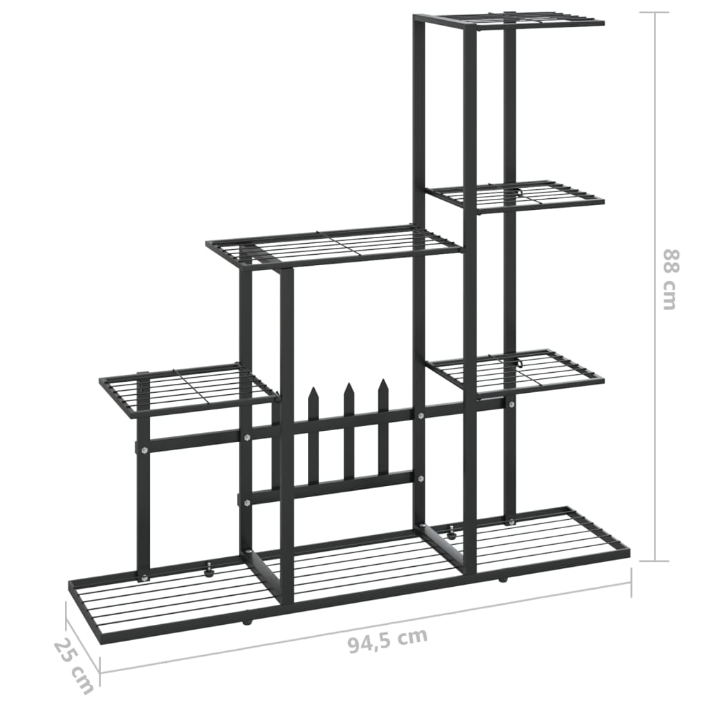 Musta kukkateline Otonoga 94,5x25x88cm (metalli)