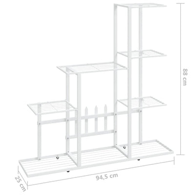 Kukkateline 94,5x25x88 cm valkoinen metalli