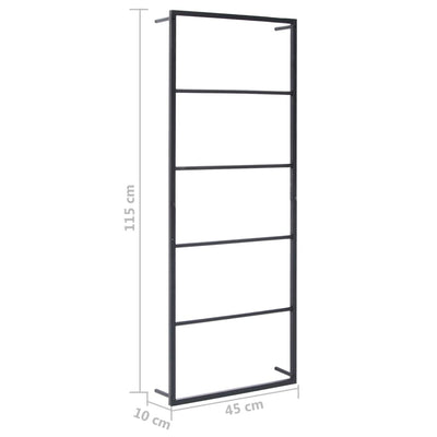 Pyyheteline musta 45x10x115 cm teräs