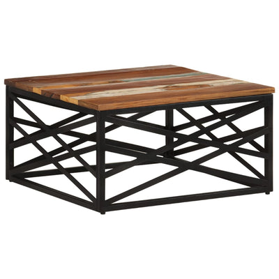 Sohvapöytä 68x68x35 cm kierrätetty täyspuu