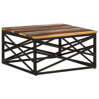 Sohvapöytä 68x68x35 cm kierrätetty täyspuu