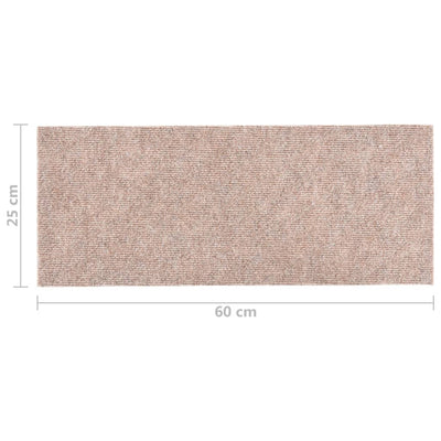 Itsekiinnittyvät porrasmatot suorakaide 15 kpl 60x25 cm ruskea