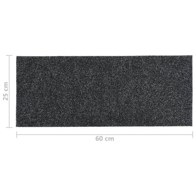 Itsekiinnittyvät porrasmatot suorakaide 15 kpl 60x25 cm harmaa