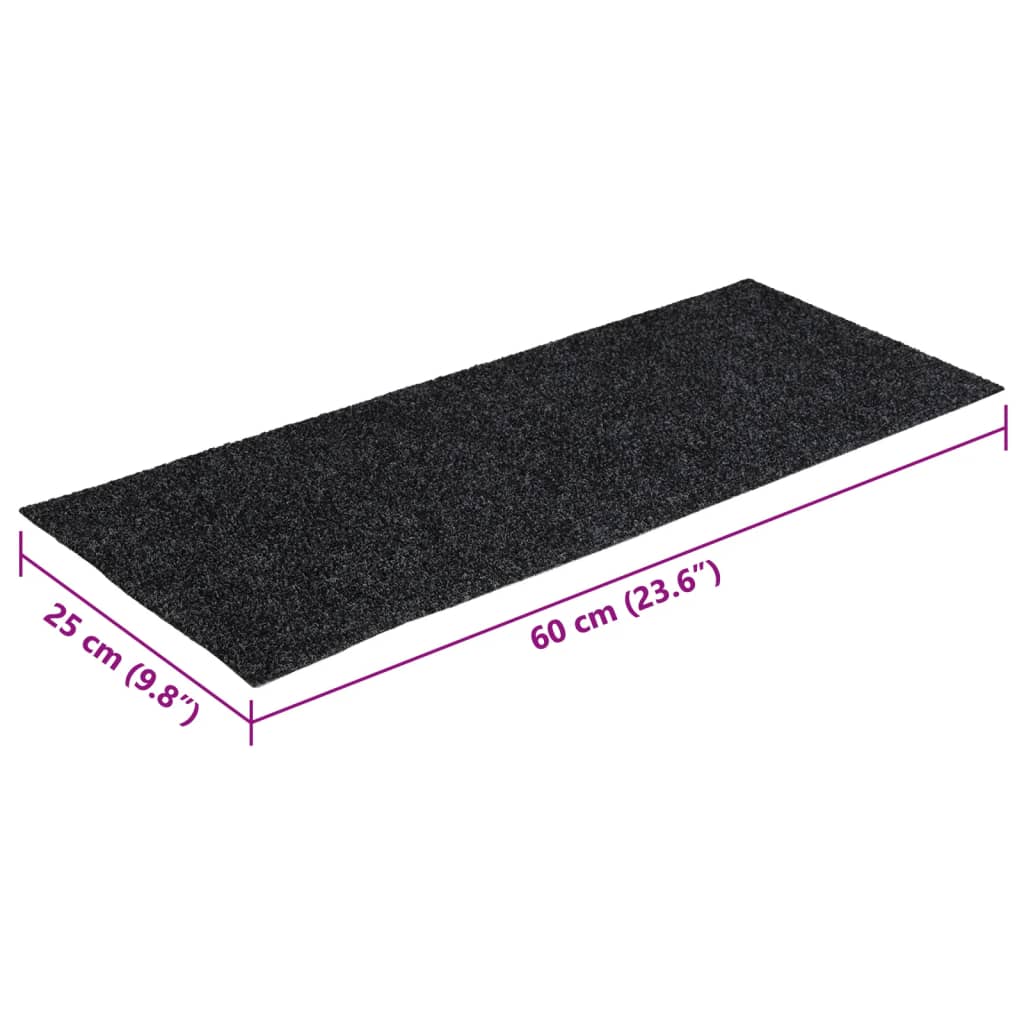 Nicolau 60x25cm harmaat itsekiinnittyvät porrasmatot (15 kpl) suorakaide