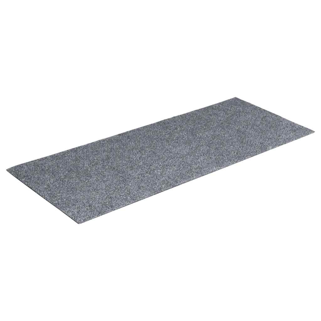 Suorakaiteen muotoiset harmaat itsekiinnittyvät porrasmatot Nicolau 60x25cm (15 kpl)