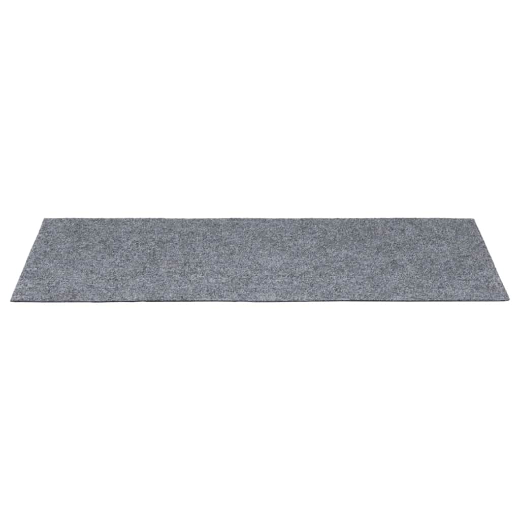 Suorakaiteen muotoiset harmaat itsekiinnittyvät porrasmatot Nicolau 60x25cm (15 kpl)