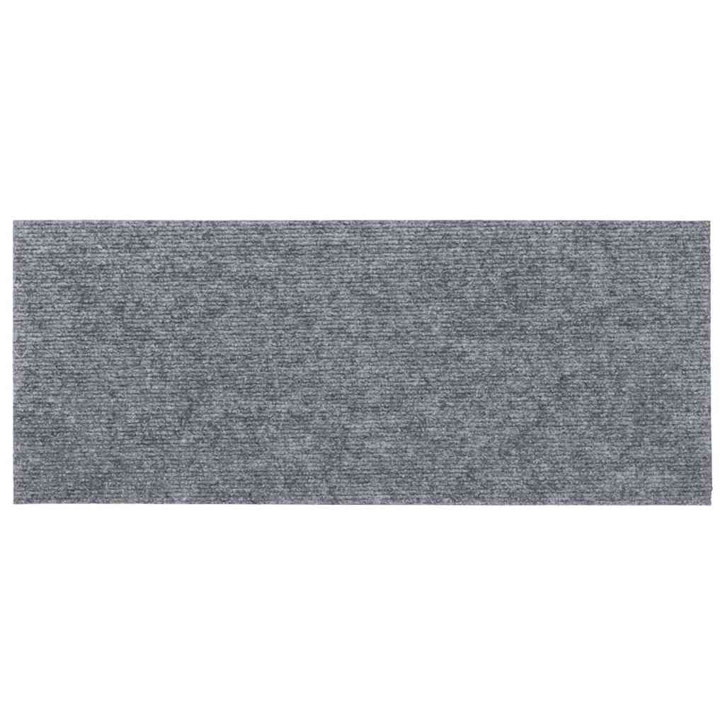 Suorakaiteen muotoiset harmaat itsekiinnittyvät porrasmatot Nicolau 60x25cm (15 kpl)